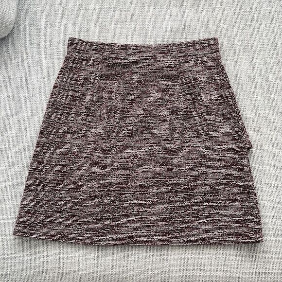 Ann Taylor Loft Skirt Womens XS Pink Black Ruffle Tweed - Picture 5 of 6
